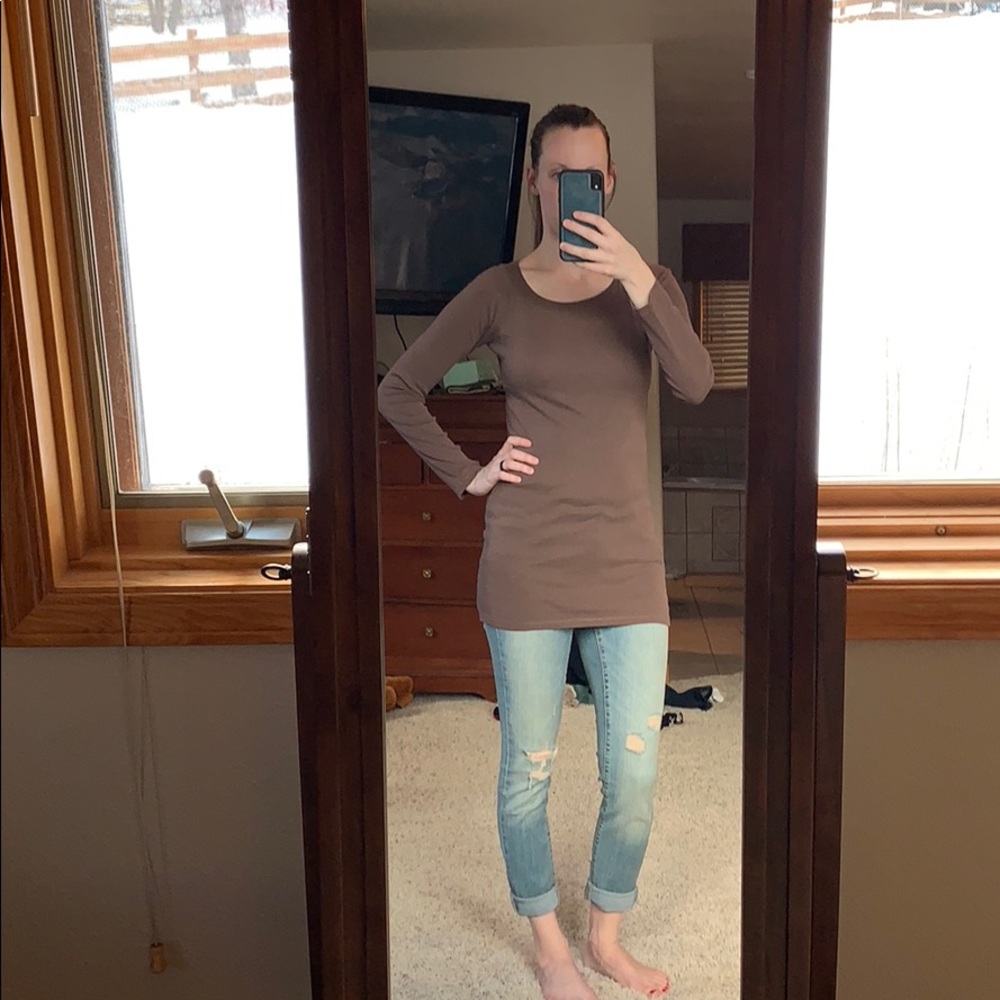 Express brown long sleeve shirt